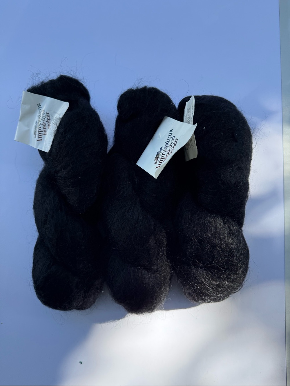 Premium Black Mohair Blend Yarn - Soft & Airy Skeins